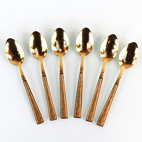 Spoon Set Small Gold 8 Pcs | طقم ملاعق ذهبي صغير 6 ملاعق