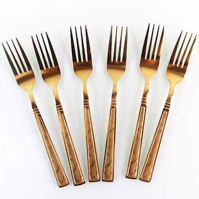 Forks Set Gold Large 6 Pcs | طقم شوك ذهبي كبير 6 قطع