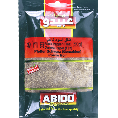 Kruiden Zwarte Peper Gemalen Abido 50g