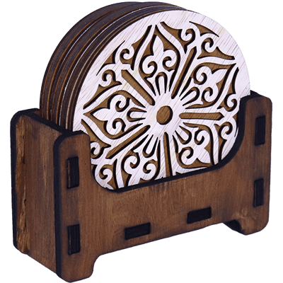 Coasters Wooden 6pcs | وسادات اكواب خشب 6 قطع