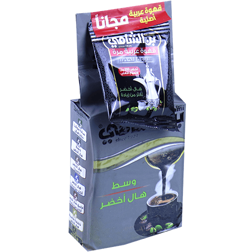 Coffee Medium Cardamom Extra Shami Coffee 450g | بن وسط اكسترا هال فضي الشامي 450غ