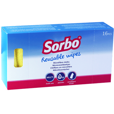 Reusable Wipes Microfiber Cloths 16Pcs | مناديل مسح مايكروفايبر سوربو 16 قطعة