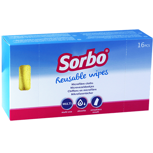 Reusable Wipes Microfiber Cloths 16Pcs | مناديل مسح مايكروفايبر سوربو 16 قطعة