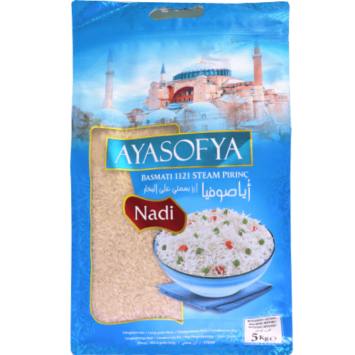 Basmati Rice Steam Ayasofya Nadi 5kg | رز بسمتي اياصوفيا على البخار نادي 5كغ