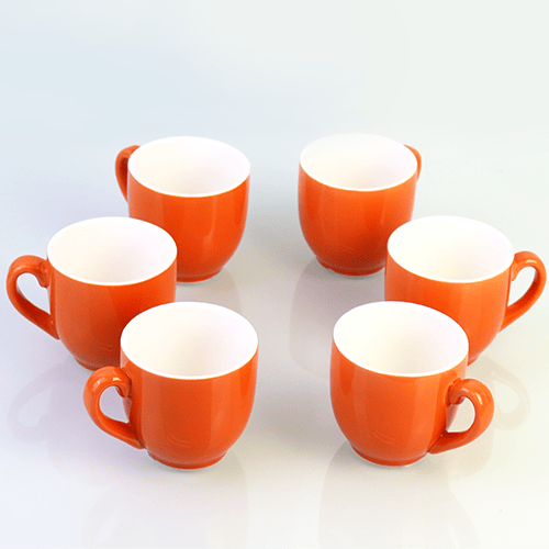 Koffiekopjes Oranje 6pcs