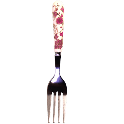 Small Silver Ceramic Fork Set 6 Pieces | طقم شوكة سيراميك صغير فضي 6 قطع