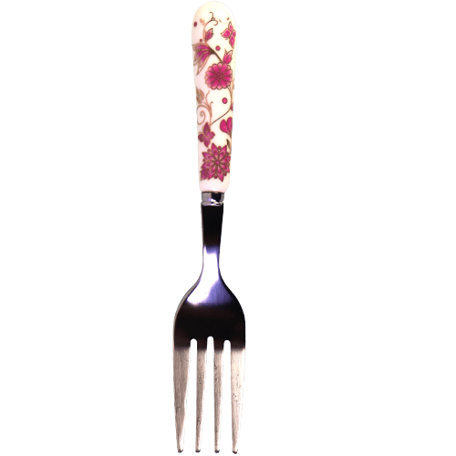 Small Silver Ceramic Fork Set 6 Pieces