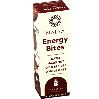 NALYA Hazelnoot & Goji Bes Dadels Energie Balletjes 45g NALYA Hazelnoot & Goji Bes Dadels Energie Balletjes 45g