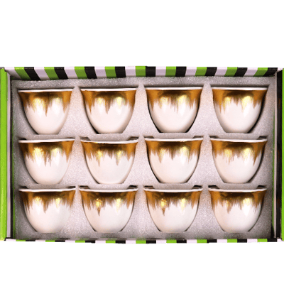 طقم فناجين قهوة مرة مذهب 12 فنجان