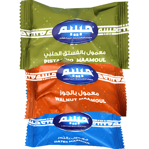 معمول مكس فستق وجوز وتمور علبة معدنية حبيبه 750 غ