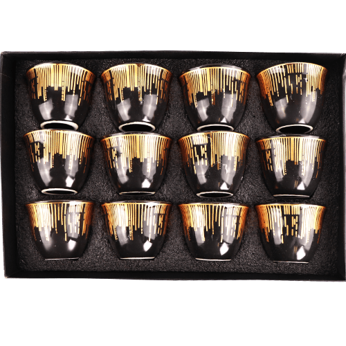 Dark Coffee Cup Black Set 12pcs