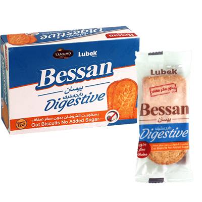 بسكويت دايجستف شوفان بدون سكر مضاف ياسمين 12 قطعة