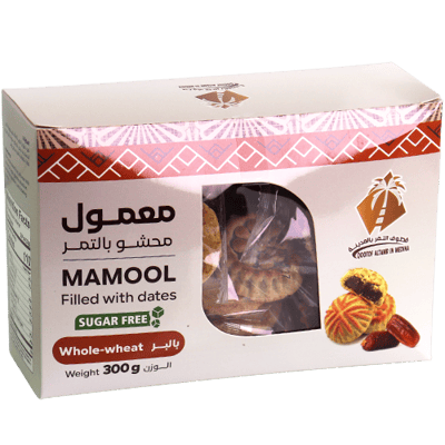 معمول قطف التمر بالقمح الكامل محشو بالتمر 300 غ