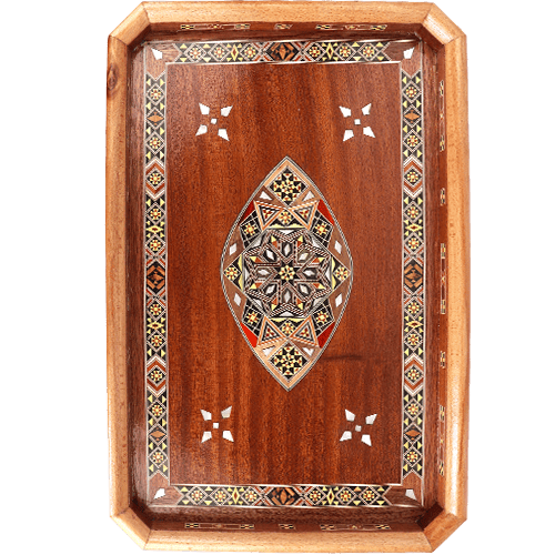 Houten Parelmoer Serveerschaal 49x32x4cm