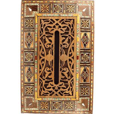 Wooden Decorative Tissue Box 28x18cm | علبة مناديل خشبية مزخرفة 28×18سم
