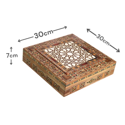 Luxury Mosaic Box with Mother of Pearl Inlay 30x30cm | علبة موزاييك مطعمة بالصدف فاخرة 30×30 سم