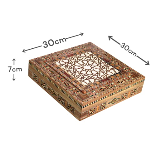 علبة موزاييك مطعمة بالصدف فاخرة 30×30 سم