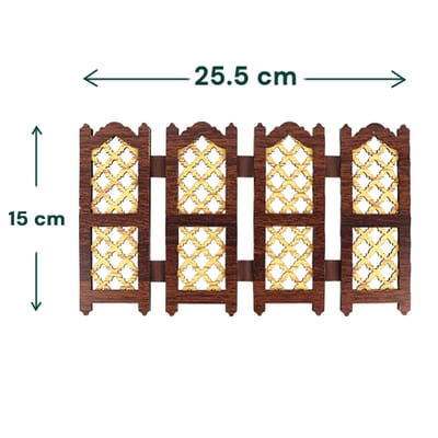 Wooden Mashrabiya Panel Figurine 25.5x15cm | مجسم بارافان مشربية خشبية 25.5×15 سم