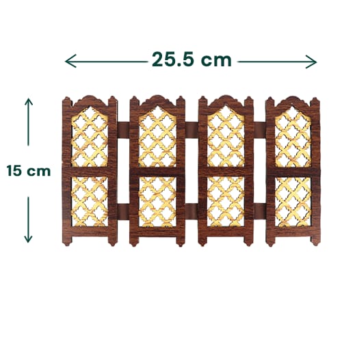 Wooden Mashrabiya Panel Figurine 25.5x15cm | مجسم بارافان مشربية خشبية 25.5×15 سم