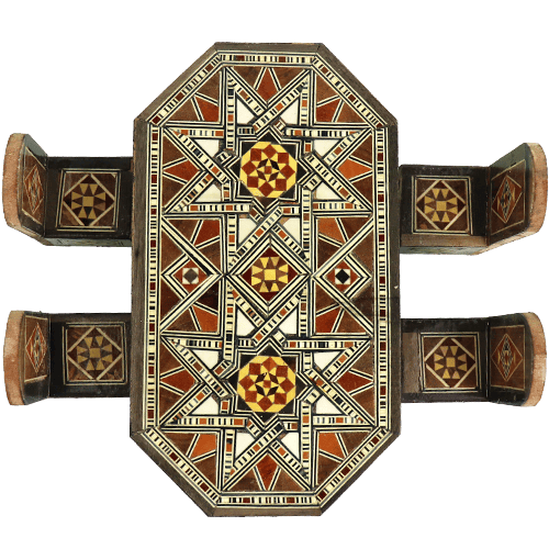 مجسم طاولة و4 كراسي موازييك 20.5 سم (مطعم)