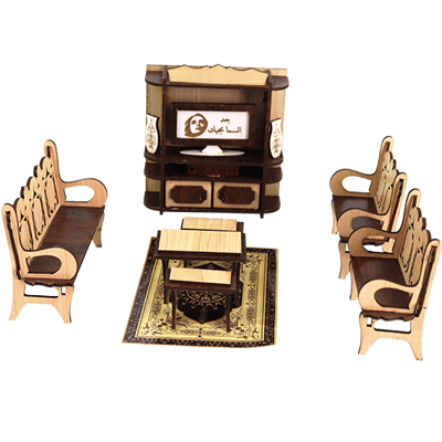 مجسم غرفة جلوس خشب قص ليزر