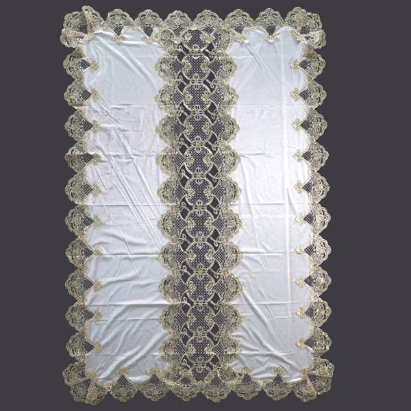 Kant Tafelkleed Wit Goud 150x210cm