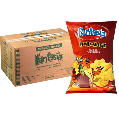 Hot & Spicy Aardappelchips Doos Fantasia 12x90g