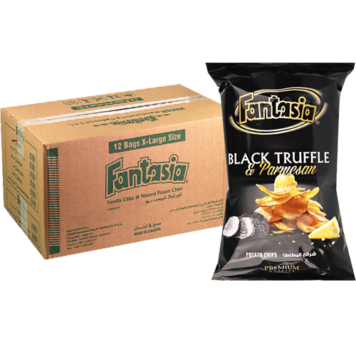 Black Truffle & Parmesan Aardappelchips Doos Fantasia 12x90g