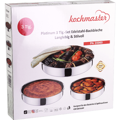3-Delige RVS Ovenbakvormenset Kochmaster Platinum