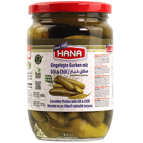 Ingelegde Augurken met Dille & Chili Hana 660g