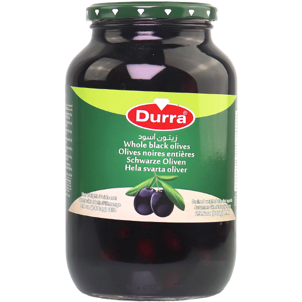 Durra Hele Zwarte Olijven 1400g
