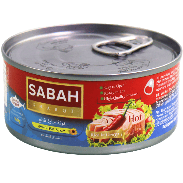Pittige Tonijnstukken in Zonnebloemolie SABAH SHARQI 160g