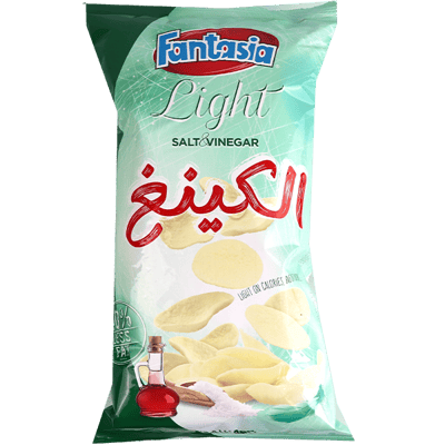 Light Salt and Vinegar Potato Snacks Al King Fantasia 90g | سناك بطاطا لايت بنكهة الملح والخل الكينغ فانتازيا 90غ